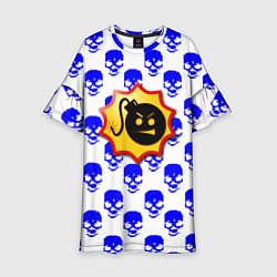 Платье клеш для девочки Serious Sam skull pattern, цвет: 3D-принт