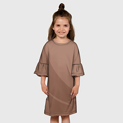 Платье клеш для девочки Мокко Мусс однотонный с полосой, цвет: 3D-принт — фото 2