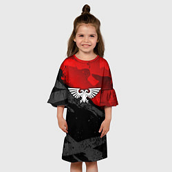 Платье клеш для девочки Вархаммер - аквила красный, цвет: 3D-принт — фото 2