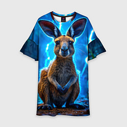 Платье клеш для девочки Кенгуру в разрядах молнии, цвет: 3D-принт