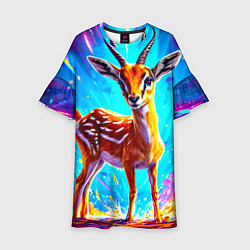 Платье клеш для девочки Газель малыш, цвет: 3D-принт