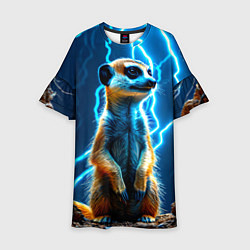 Платье клеш для девочки Сурикат в разрядах молний, цвет: 3D-принт