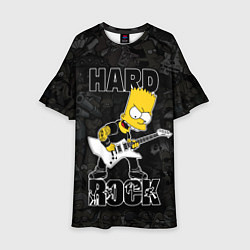 Платье клеш для девочки Hard Rock барт симпсон, цвет: 3D-принт