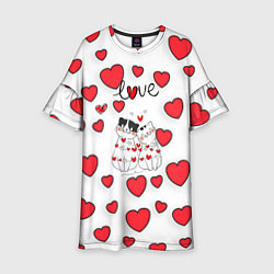 Платье клеш для девочки Кошачья романтика, цвет: 3D-принт