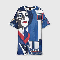 Детское платье Девушка с красным шарфом