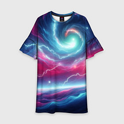 Детское платье Spiral neon galaxy - ai art fantasy