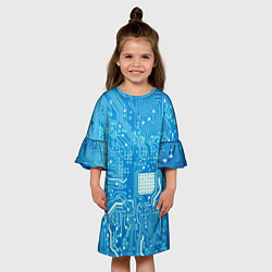 Платье клеш для девочки Системная плата, цвет: 3D-принт — фото 2
