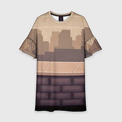 Платье клеш для девочки Смотровая площадка, цвет: 3D-принт