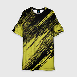 Платье клеш для девочки The color is black and yellow, цвет: 3D-принт