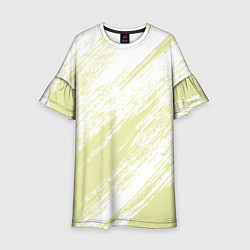 Платье клеш для девочки The color is white and yellow, цвет: 3D-принт