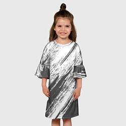 Платье клеш для девочки The color is gray and white, цвет: 3D-принт — фото 2