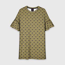 Платье клеш для девочки Геометричный узор - ромбы, цвет: 3D-принт