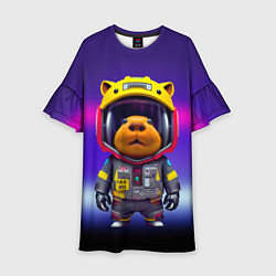 Платье клеш для девочки Baby capybara - cyberpunk, цвет: 3D-принт