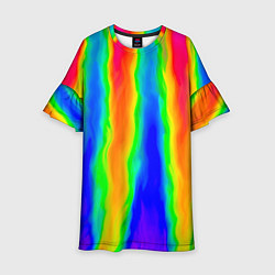 Платье клеш для девочки Пожар в химлаборатории, цвет: 3D-принт