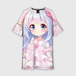 Платье клеш для девочки Аниме в стиле каваи, цвет: 3D-принт