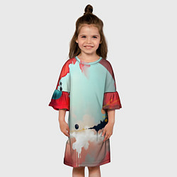 Платье клеш для девочки Сюрреалистичная абстракция, цвет: 3D-принт — фото 2