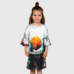 Платье клеш для девочки Minecraft glitch, цвет: 3D-принт — фото 2