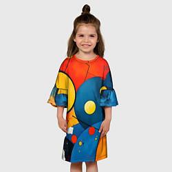 Платье клеш для девочки Динамичный красочный паттерн, цвет: 3D-принт — фото 2