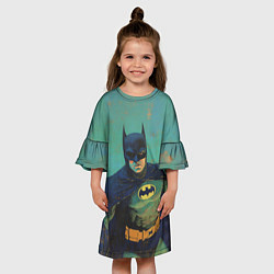 Платье клеш для девочки Злой Бэтмен, цвет: 3D-принт — фото 2