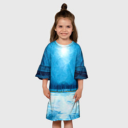 Платье клеш для девочки Хоккейная площадка, цвет: 3D-принт — фото 2