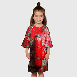 Платье клеш для девочки Красная боксерская груша, цвет: 3D-принт — фото 2