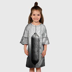 Платье клеш для девочки Серая боксерская груша, цвет: 3D-принт — фото 2