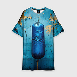 Платье клеш для девочки Синяя боксерская груша, цвет: 3D-принт