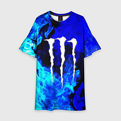 Детское платье Monster energy синий дым