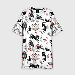 Платье клеш для девочки Русские сказки, цвет: 3D-принт