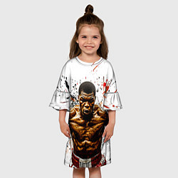 Платье клеш для девочки Мухаммед Али на белом, цвет: 3D-принт — фото 2