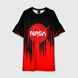 Платье клеш для девочки Nasa краски текстура, цвет: 3D-принт