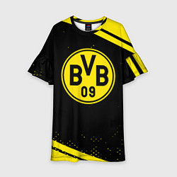 Платье клеш для девочки Borussia полосы, цвет: 3D-принт