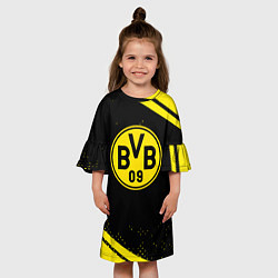 Платье клеш для девочки Borussia полосы, цвет: 3D-принт — фото 2