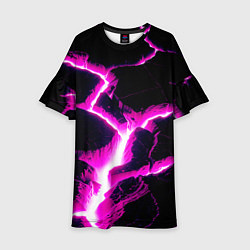 Платье клеш для девочки Color pink black, цвет: 3D-принт