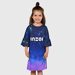 Платье клеш для девочки Inzoi на звездном небе, цвет: 3D-принт — фото 2