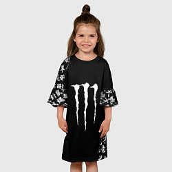 Платье клеш для девочки Monster energy japan symbol, цвет: 3D-принт — фото 2