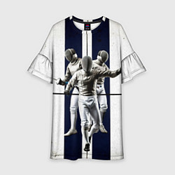 Платье клеш для девочки Фехтование на рапирах, цвет: 3D-принт