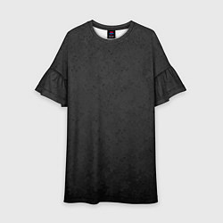 Платье клеш для девочки Угольный серый текстурированный градиент, цвет: 3D-принт