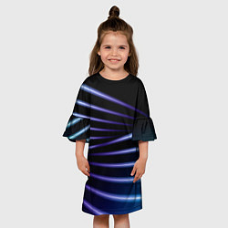 Платье клеш для девочки Color black blue, цвет: 3D-принт — фото 2
