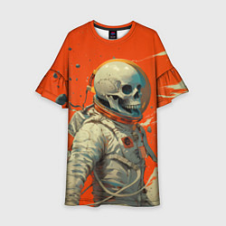 Детское платье Скелет космонавт и краска на фоне