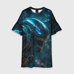 Платье клеш для девочки Alien space, цвет: 3D-принт