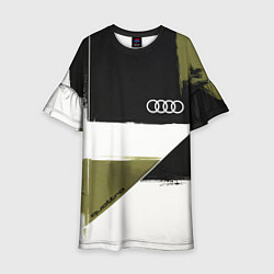 Платье клеш для девочки Ауди логотип, цвет: 3D-принт