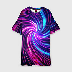 Детское платье Неоновый вихрь из светящихся линий