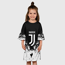 Платье клеш для девочки Juventus брызги красок, цвет: 3D-принт — фото 2