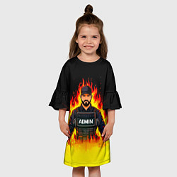 Платье клеш для девочки Admin в огне, цвет: 3D-принт — фото 2