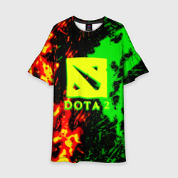 Платье клеш для девочки Dota 2 кислотные краски, цвет: 3D-принт
