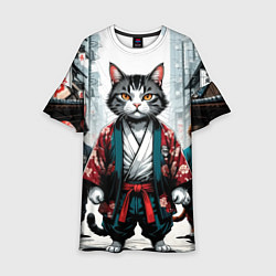 Платье клеш для девочки Коты якудза, цвет: 3D-принт