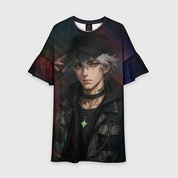 Платье клеш для девочки Парень в кепке, цвет: 3D-принт