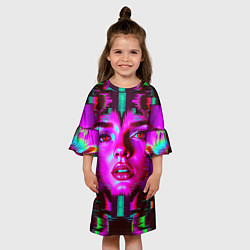 Платье клеш для девочки Три лица, цвет: 3D-принт — фото 2
