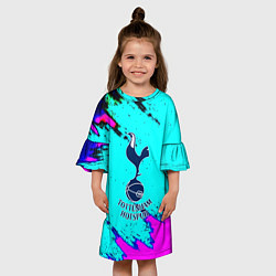 Платье клеш для девочки Тоттенхэм неоновые краски, цвет: 3D-принт — фото 2